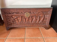 Carved Glory Box with Glass Top