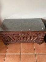 Carved Glory Box with Glass Top - 2