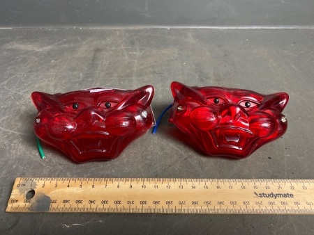 2 x Retro Cats Face Tail Lights