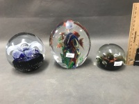 Collection of 3 Glass Paperweights - 2