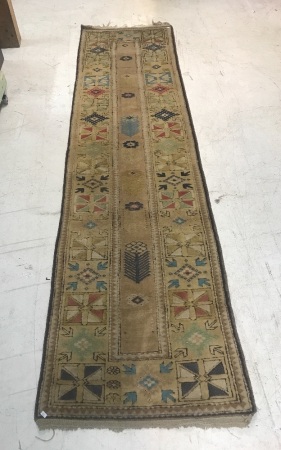 Vintage Hand Knotted Woolen Runner