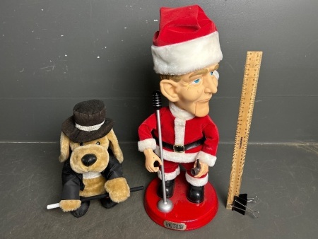 2 Novelty Battery Powered Toys - Bing Crosby and Teddy Bear