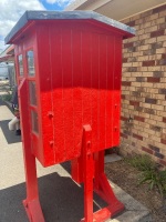 Half Door Original Red Pay Phone Box with Phone - for restoration - 4