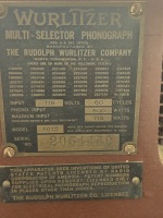 Original Wurlitzer Juke Box Multi Selector Phonograph Wide Range Sound System Circa 1945/46 USA - 19