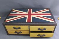 Large Leather Edged Coffee Table with 4 Large Straight Thru Drawers & Union Jack Top - 2