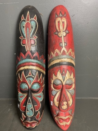 Two Wooden Tribal Masks