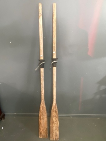 Pair of Vintage Wooden Oars