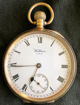 9ct Solid Gold Waltham Pocket Watch