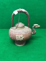 Ornate Copper & Brass Asian Teapot