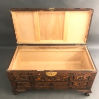 Carved Chinese Camphor Wood Chest - 2