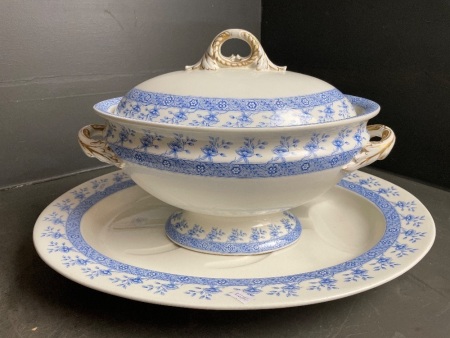 Royal Worcester Vitreous Soup Tureen and Platter