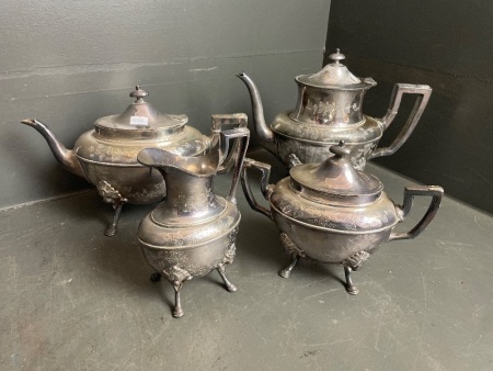 4 piece Simpson Hall and Miller & Co treble plate tea coffee service