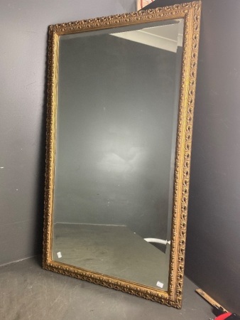 Large Gold Gilt Wall Mirror with bevelled edges