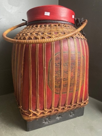 Large Asian Rice Container with Lid