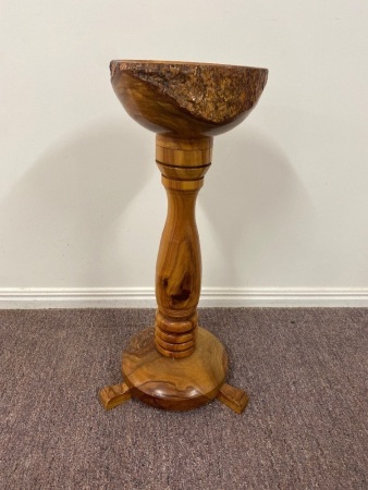 Turned Wooden Standing Display Bowl