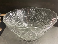 Large Selection of Clear Cut Crystal Dishes and Glass Ware one dish has 3 legs - 5