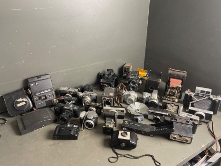 Massive Box of Old Cameras