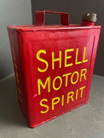 Shell Embossed 2 Gallon Running Board Petrol Tin