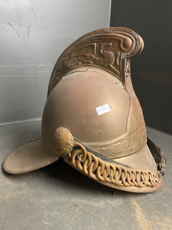 Brass Fireman's helmet full size