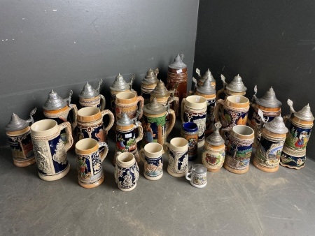 Large Lot of German Beer Steins