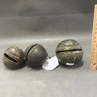 3 Ancient Bronze Burmese Animal Bells - 2