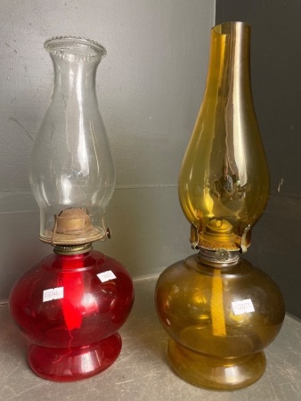 2 Coloured Glass Kero Lanterns