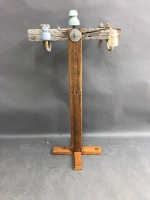 Bush Hat/Coat Rack made from Hardwood & Insulators - 2