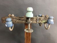 Bush Hat/Coat Rack made from Hardwood & Insulators - 4