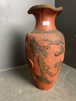 Yixing Zisha Dragon Vase 305mm