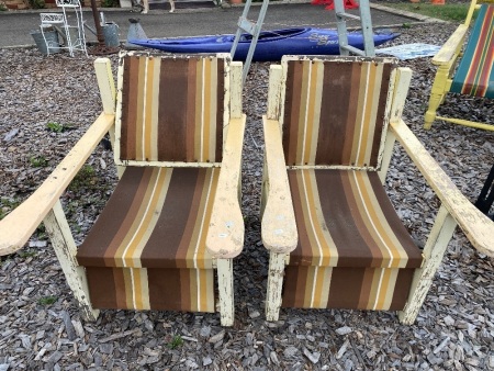 Two outdoor settlers chairs