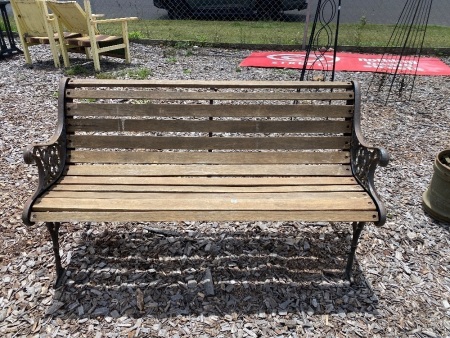 Outdoor Garden Bench with Cast Iron Ends