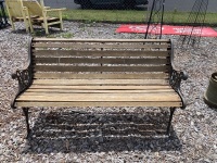 Outdoor Garden Bench with Cast Iron Ends