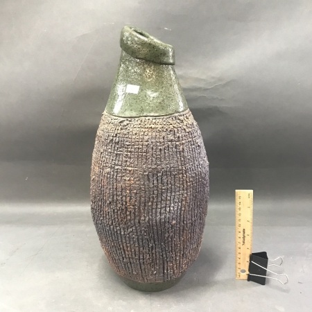 Australian Art Pottery Bark Glazed Vase