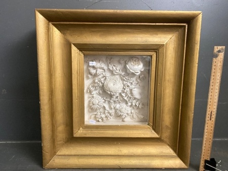 Framed Plaster Floral Artwork