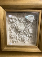 Framed Plaster Floral Artwork - 2