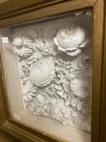 Framed Plaster Floral Artwork - 3