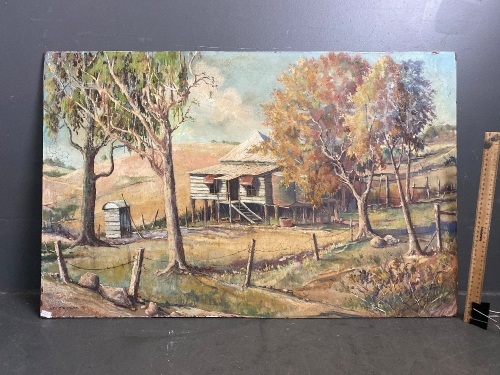 Oil on Board Australian Scene by Alex J Rotteveel 1997