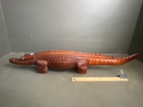 Wooden Crocodile Carving