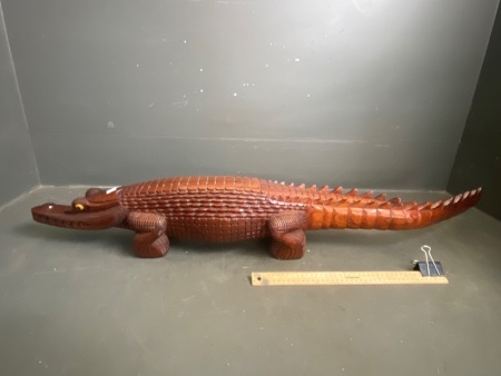 Wooden Crocodile Carving