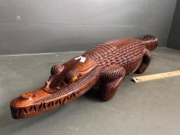 Wooden Crocodile Carving - 2