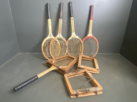 Mixed Lot of Vintage Tennis Rackets