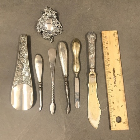 Collection of 7 Vintage Plated Items