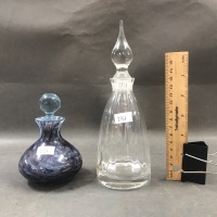 2 Glass Perfume Bottles with Stoppers