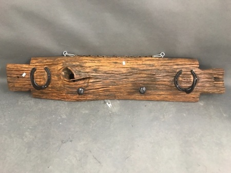 Large Hat/Coat Rack made from Wolvi Stockyard Timber Rail