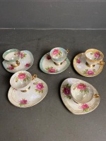 5 Japanese Pearlescent Cup and Saucers - 2