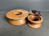 3 Wooden Fishing Hand Reels - 2