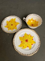 Phoenix Bone China Exotic Trio Handpainted Yellow - 2