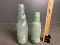 John Starkey Sydney Codd Neck Bottle with Marble & Smaller Green Glass Bottle - 3