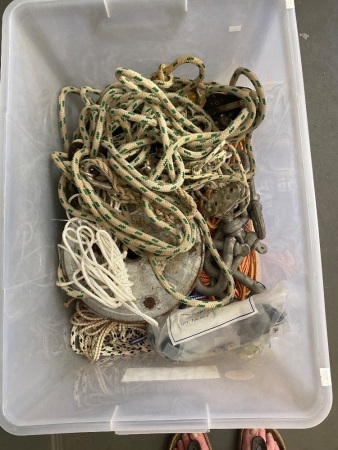 Job Lot of Hardware inc. Rope, Large D-Shackles, Abseiling Fittings etc