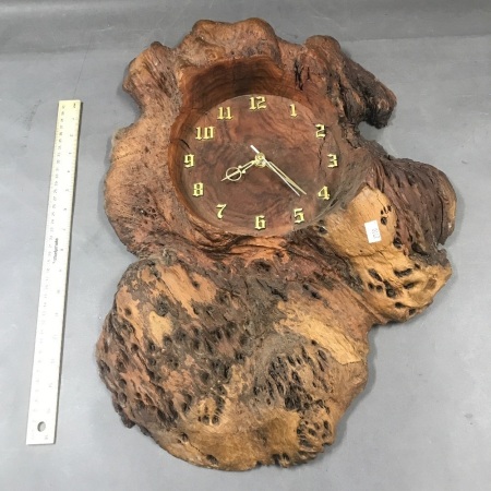 Wall Hanging Burl Clock